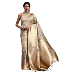 Women's Silk Blend Woven Design Banarasi Saree with Unstitched Blouse Piece
