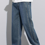 Jeans for Men | Loose Fit Light Wash Denim Pants with Wide Leg Streetwear Style
