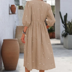 Cotton Blend Women's Casual Dress Mid-Length Maxi Dress for Woman
