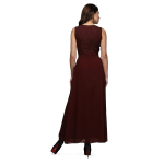 Women's Maroon Sleeveless Party Jumpsuit