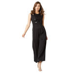 Women's Halter Neck Sleeveless Solid Wide Leg Sequin Paneled Regular Length Jumpsuit