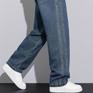 Jeans for Men | Loose Fit Light Wash Denim Pants with Wide Leg Streetwear Style