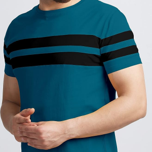 T-Shirt for Mens Double Stripes on Chest