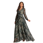 Dress for Women || Women’s Printed Wrap Maxi Gown