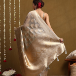 Women's Silk Blend Woven Design Banarasi Saree with Unstitched Blouse Piece