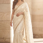 Space Sattin Multi Sequence Full Worked Saree With Original Mirror Lace & Havey Sequence Full Worked Unstitched Blouse Piece